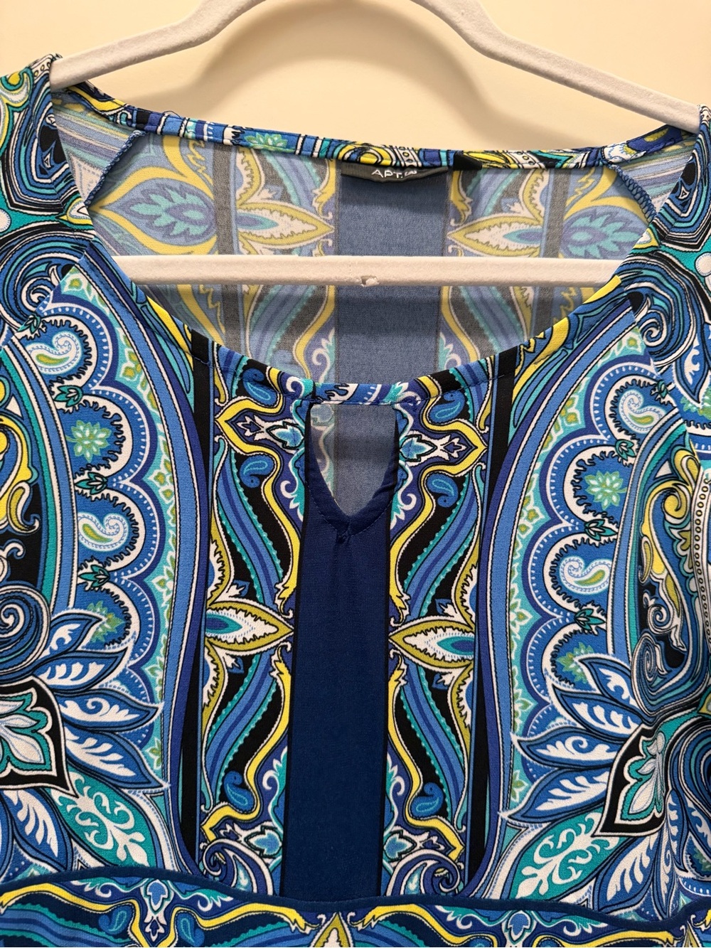 Apt. 9 Blue and Teal Paisley Fit-and-Flare Midi Dress - Picture 4 of 8